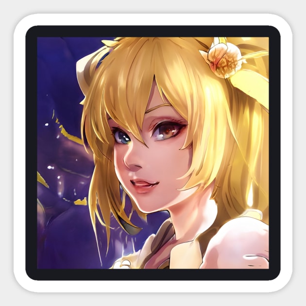 Blonde Hair Anime Girl Sticker by animegirlnft